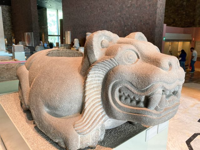 Large stone alter with cat head