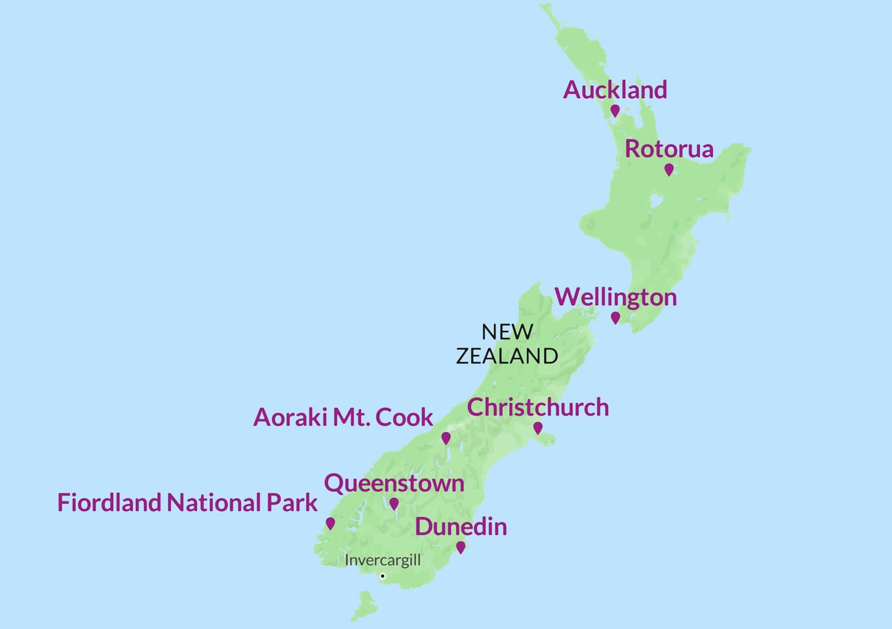 New Zealand map