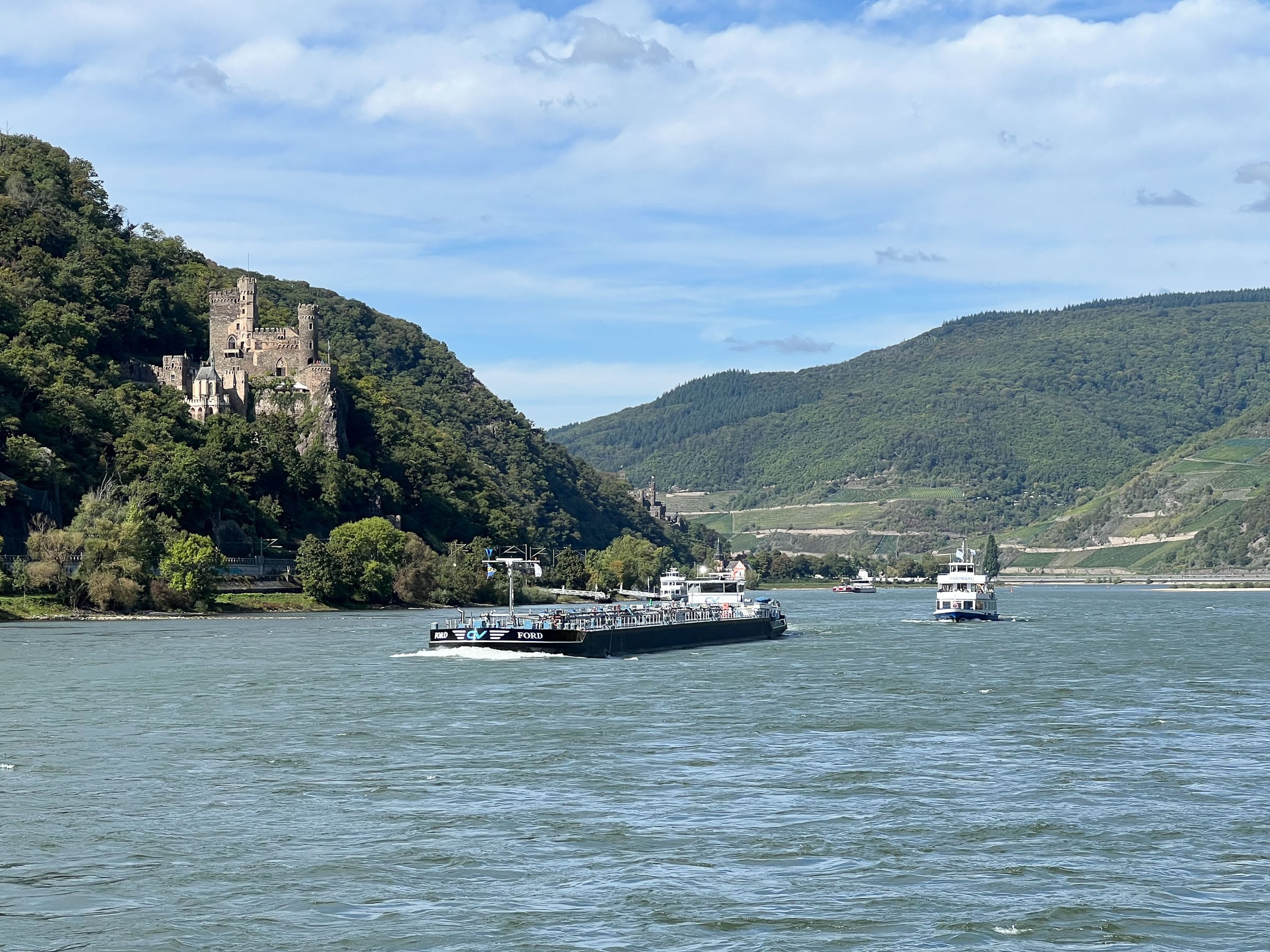 Along the middle Rhine, there's a castle every 1.5 miles, on average
